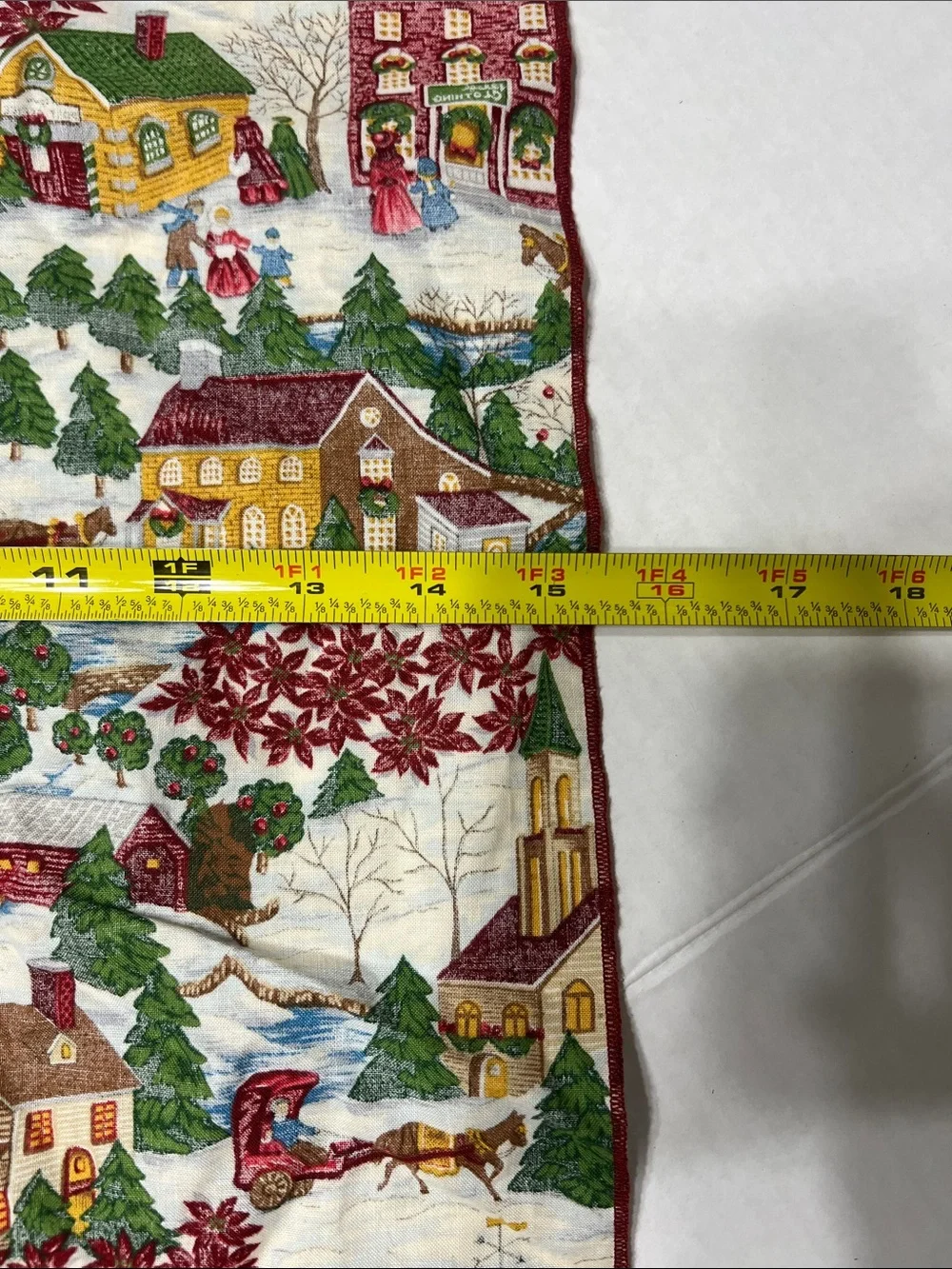 Holiday Village Decorative Fabric Panel - Red/Green